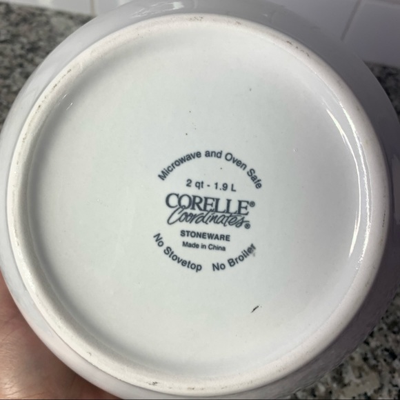 Corelle Coordinates Stoneware Casserole 2qt and 1qt Callaway Green Ivy Vintage - Picture 5 of 9